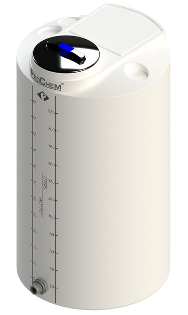 65 Gal ProChem® Vertical Tank w/Bulkhead Fittings - Twist Lid 8
